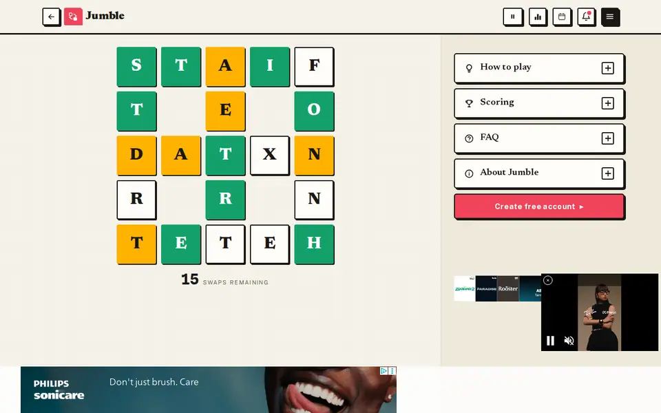 Screenshot of Jumble