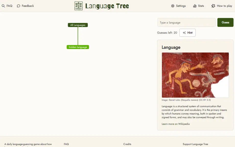 Screenshot of Language Tree
