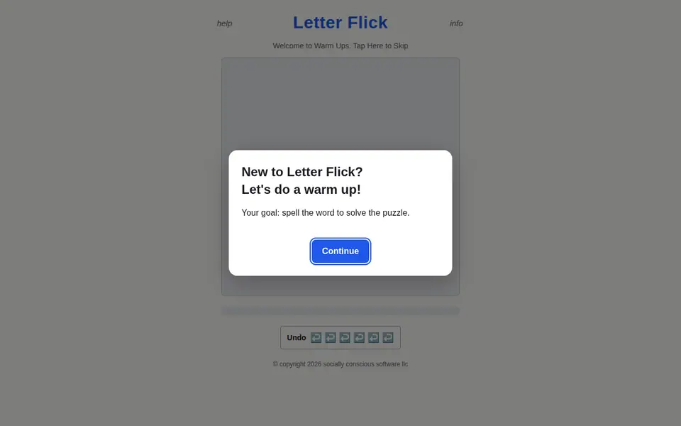 Screenshot of Letter Flick