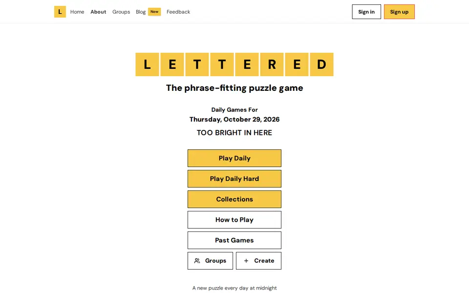 Screenshot of Lettered