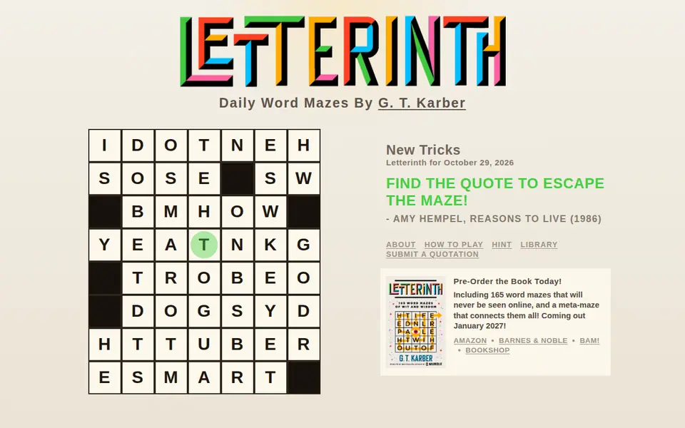 Screenshot of Letterinth