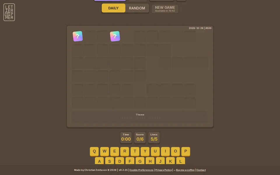 Screenshot of Letteripher