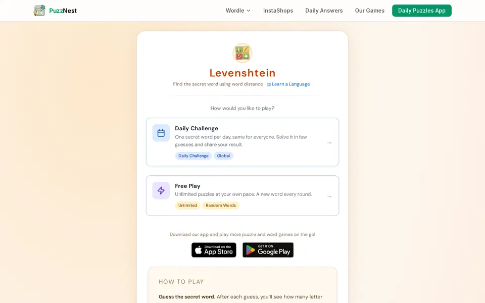 Screenshot of Levenshtein