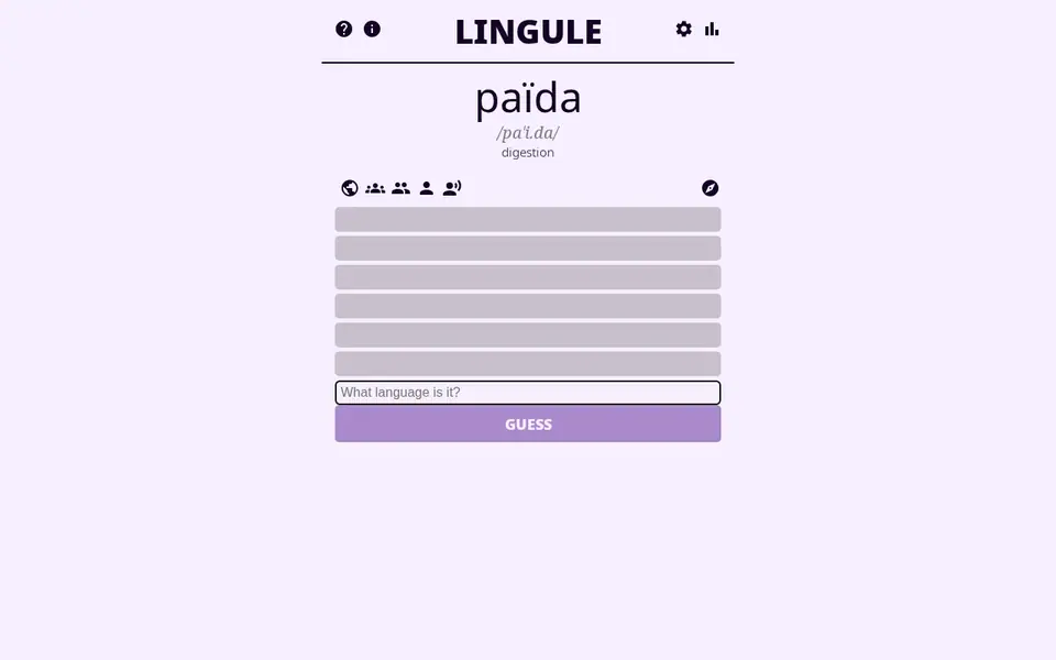 Screenshot of Lingule