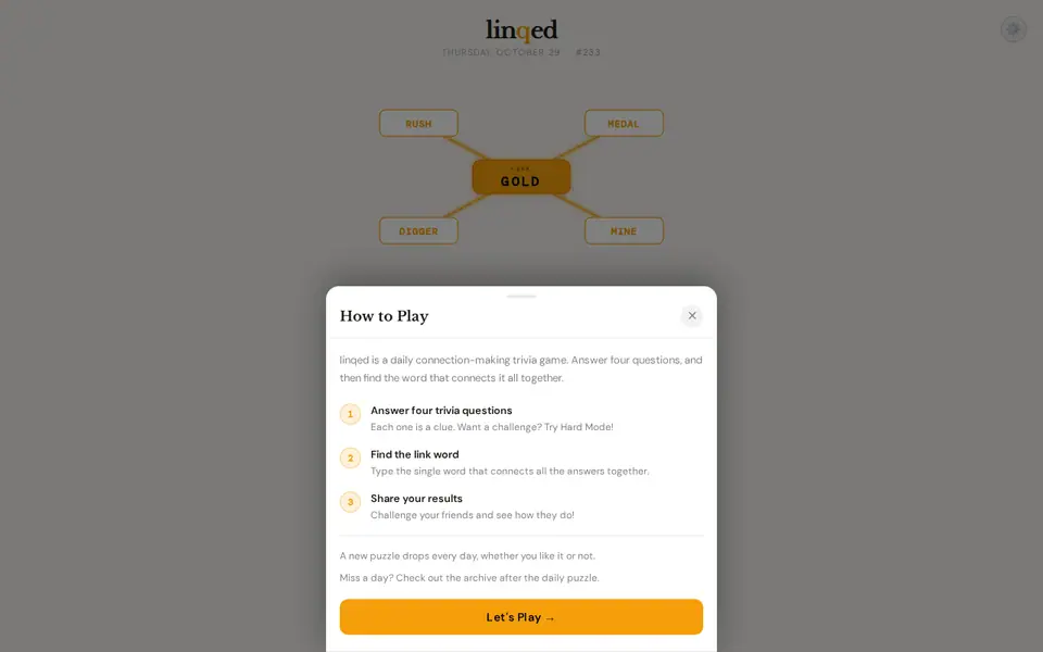 Screenshot of linqed