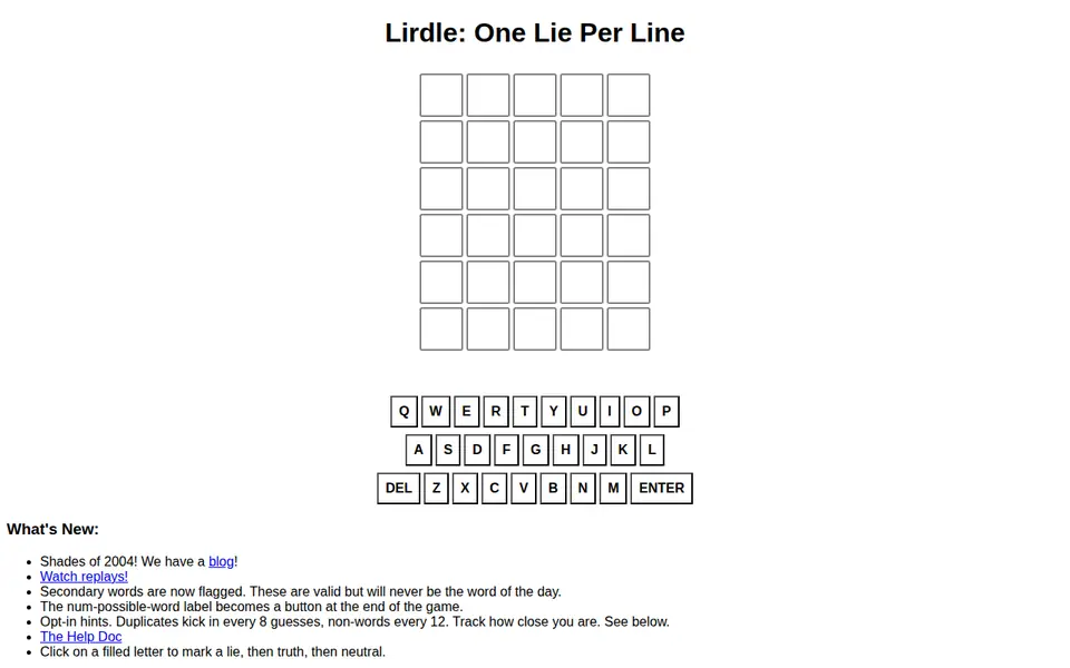 Screenshot of Lirdle