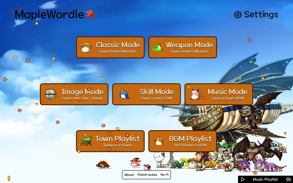 Screenshot of MapleWordle