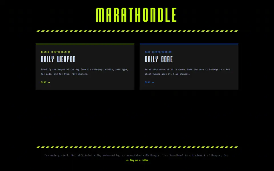 Screenshot of Marathondle