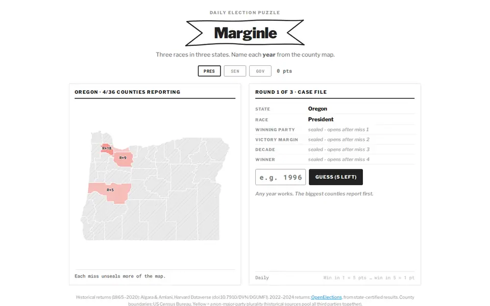 Screenshot of Marginle