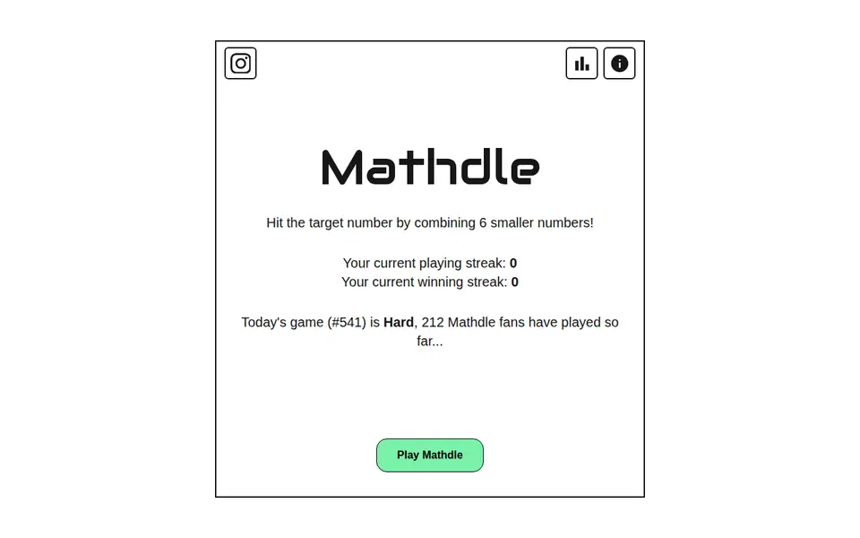 Screenshot of Mathdle
