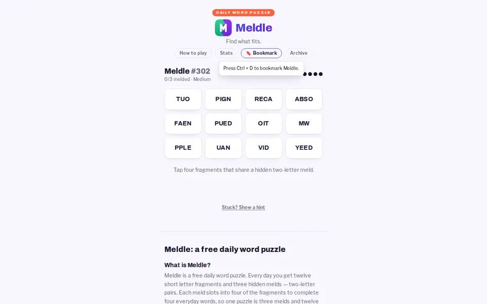 Screenshot of Meldle