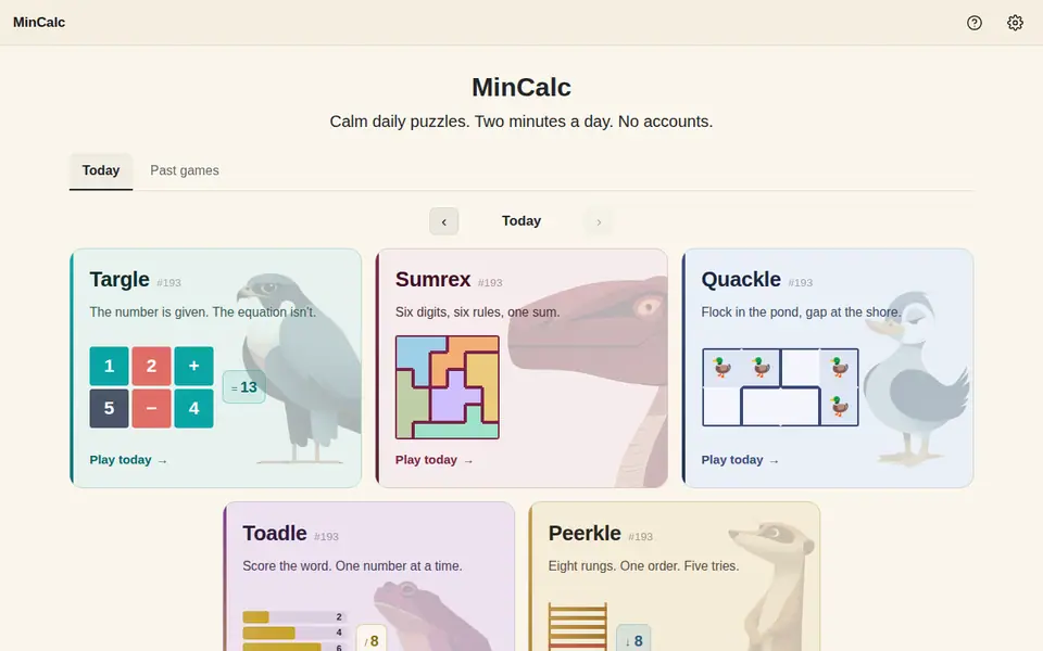 Screenshot of MinCalc