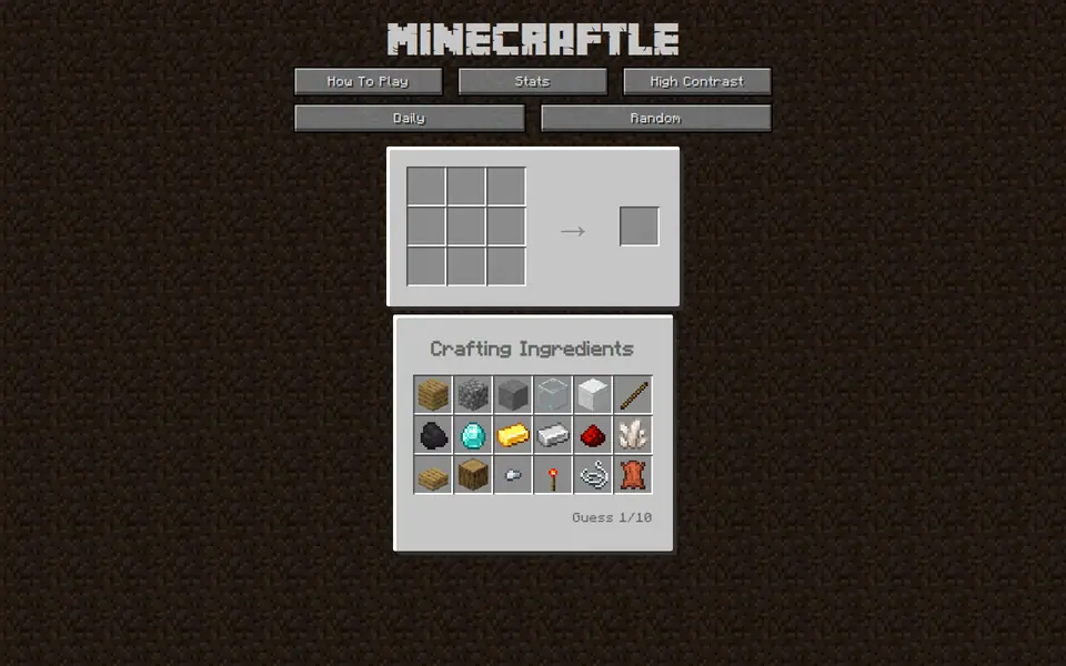 Screenshot of Minecraftle