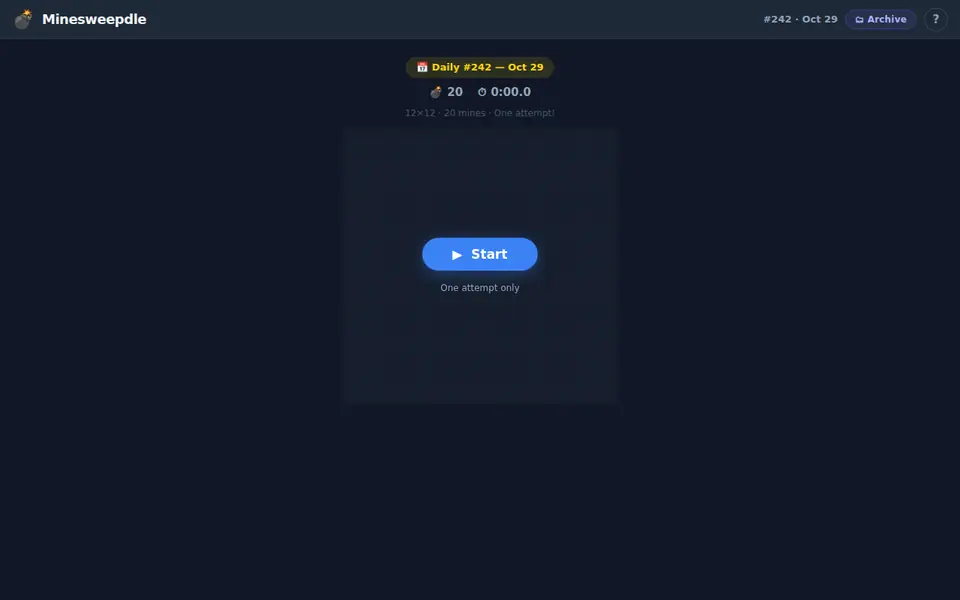 Screenshot of Minesweepdle