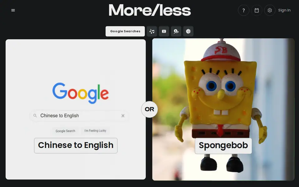 Screenshot of More/Less