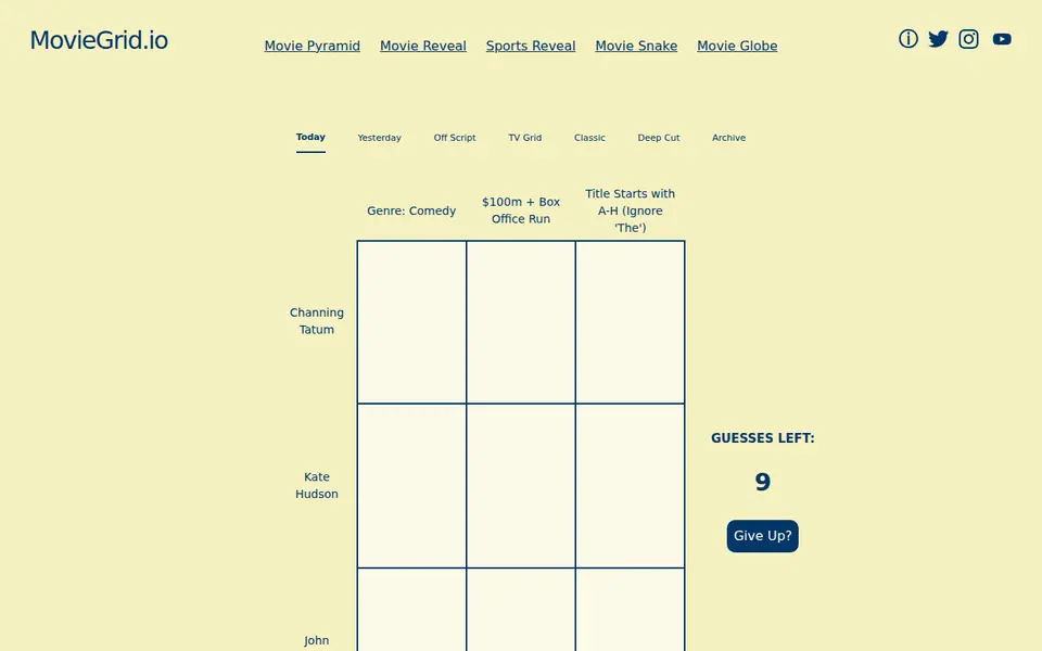 Screenshot of Movie Grid