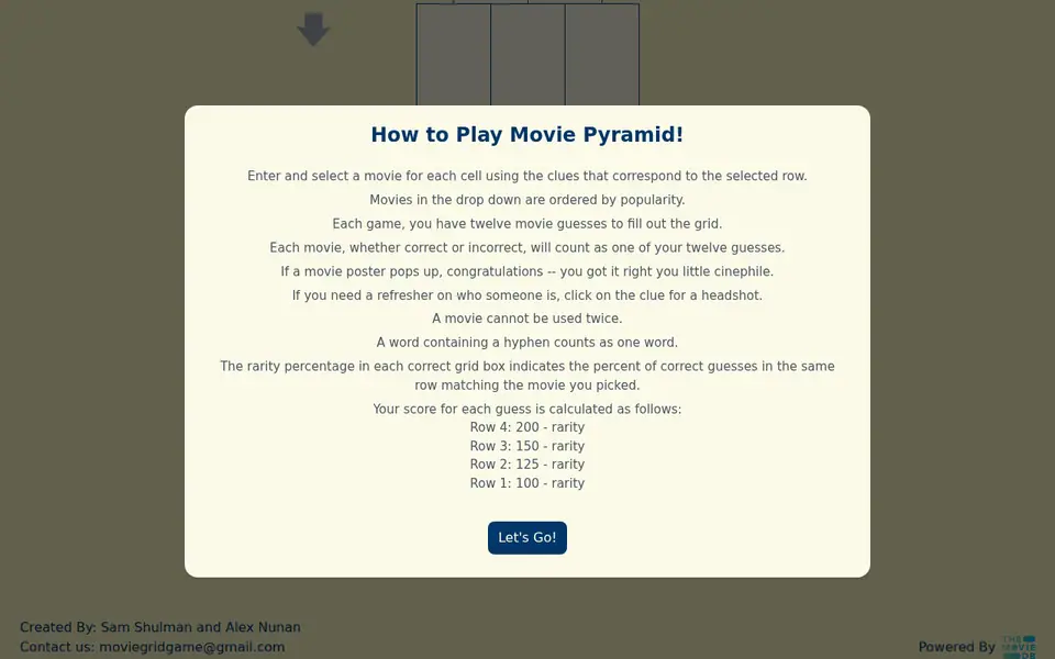 Screenshot of Movie Pyramid