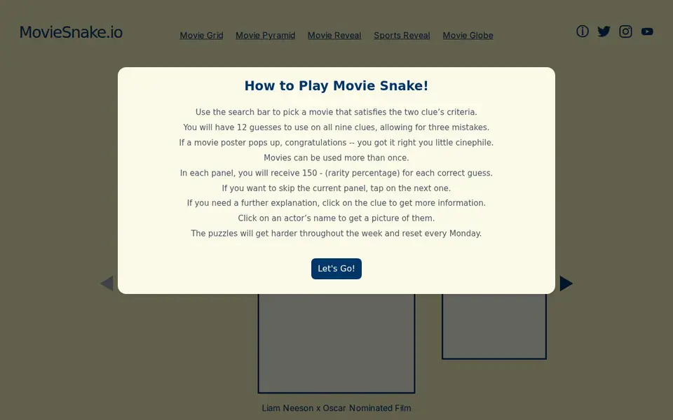 Screenshot of Movie Snake