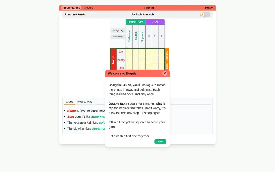 Screenshot of Noggle