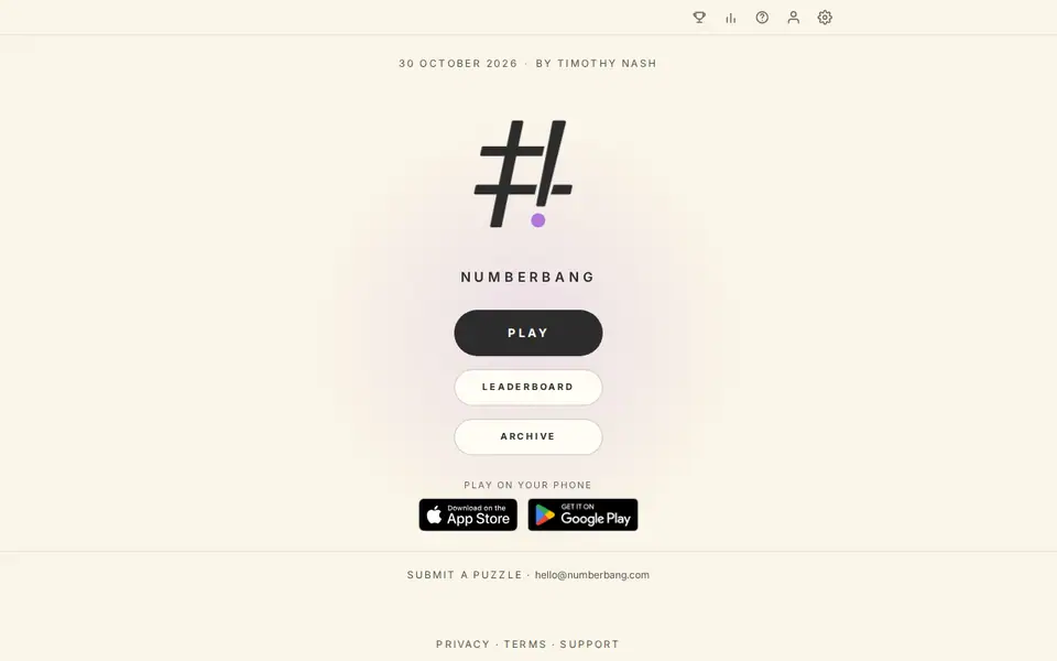 Screenshot of NumberBang