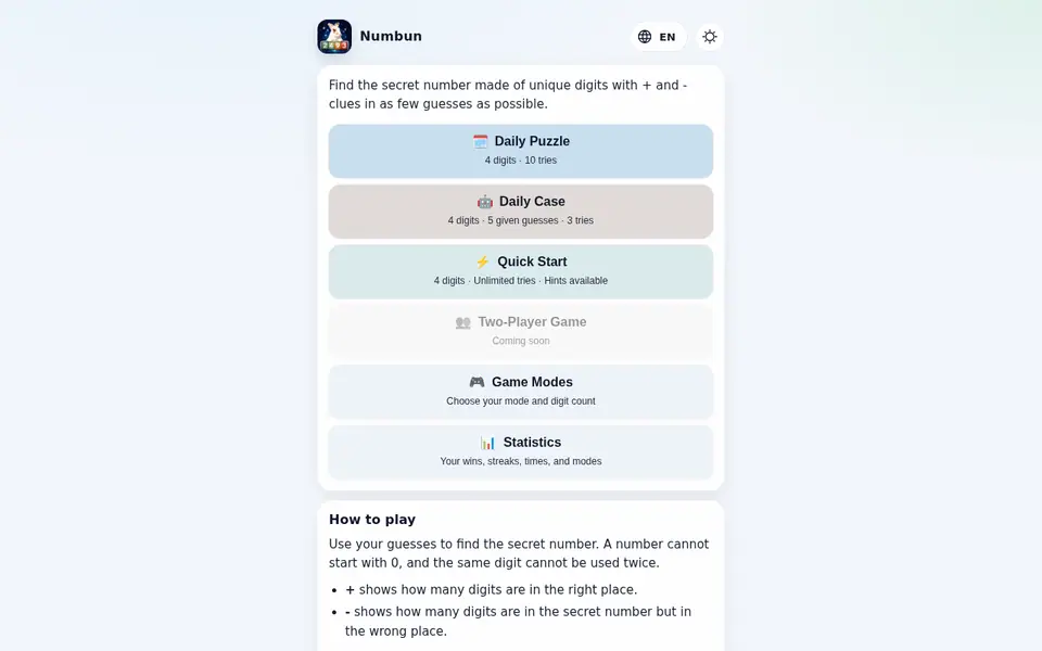 Screenshot of Numbun