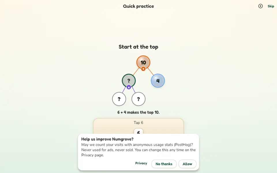 Screenshot of Numgrove