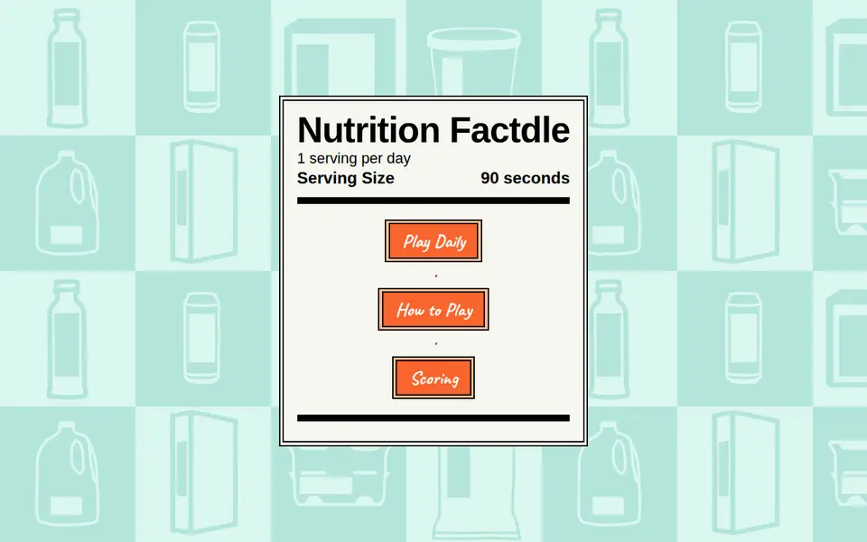 Screenshot of Nutrition Factdle