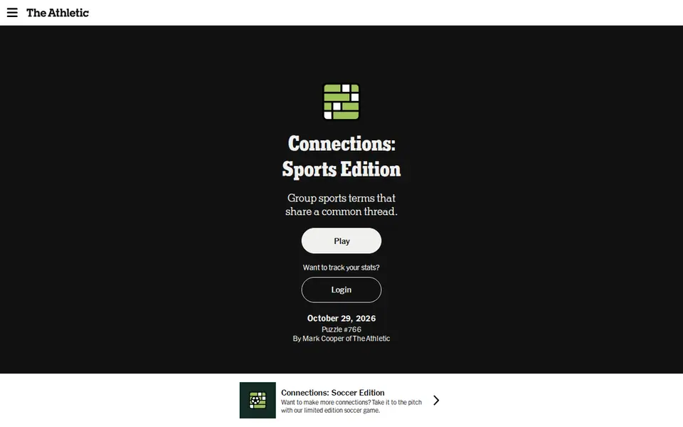 Screenshot of NYT Connections: Sports Edition