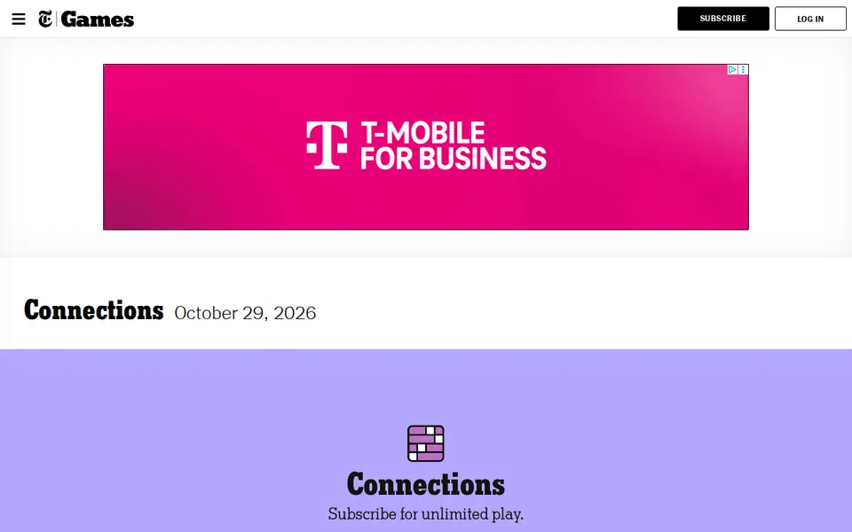 Screenshot of NYT Connections