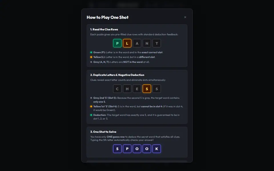 Screenshot of One Shot