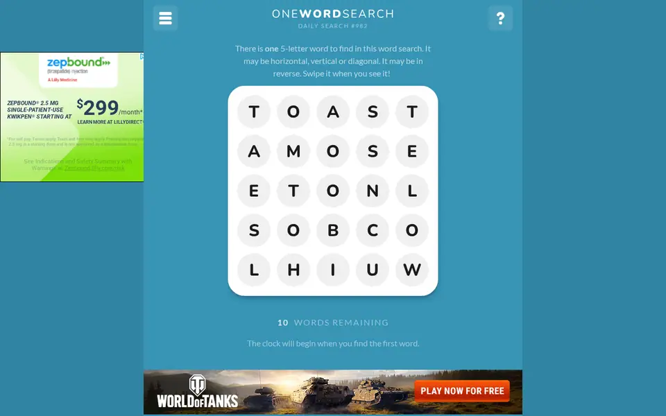 Screenshot of One Word Search