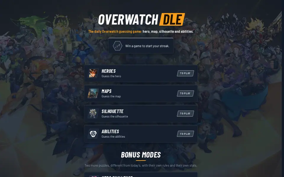 Screenshot of OverwatchDLE