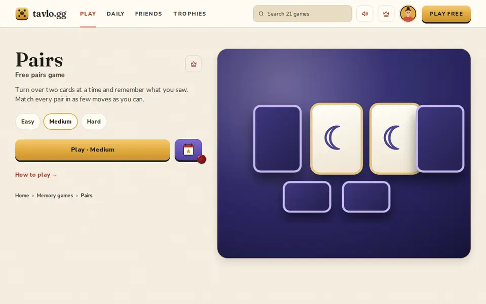Screenshot of Pairs
