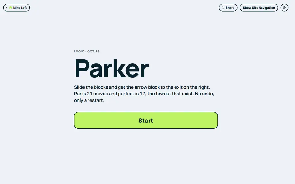 Screenshot of Parker