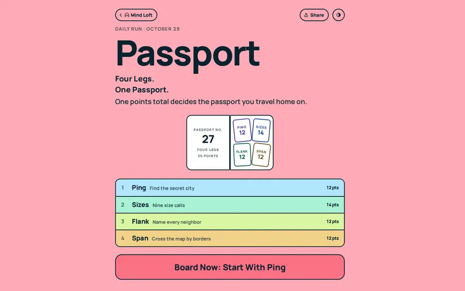 Screenshot of Passport