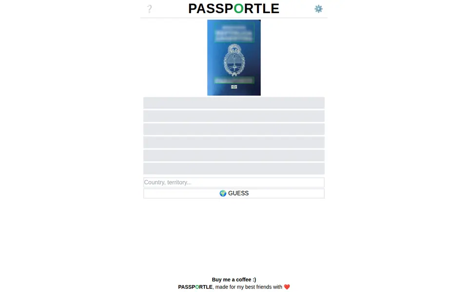 Screenshot of Passportle