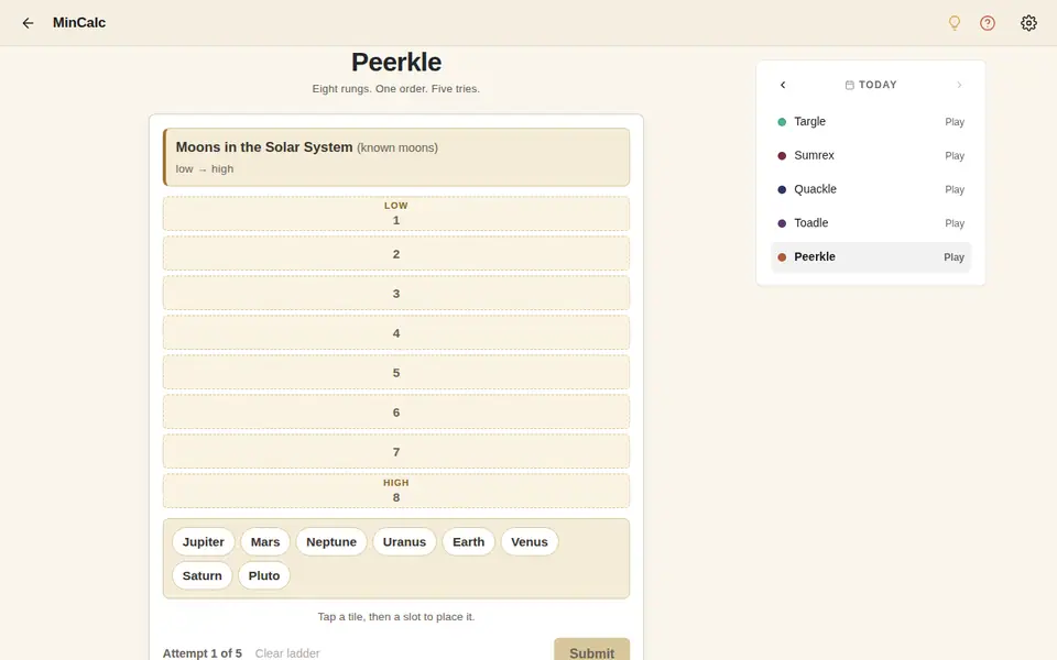Screenshot of Peerkle