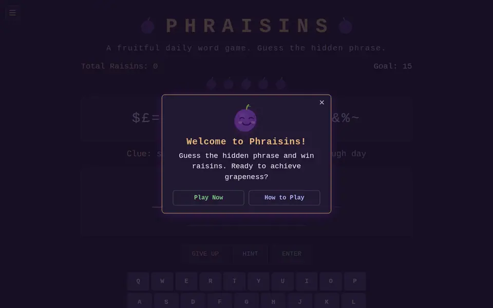 Screenshot of Phraisins