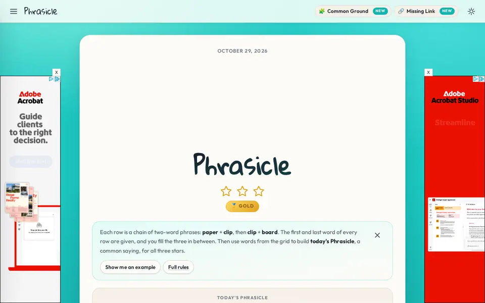 Screenshot of Phrasicle