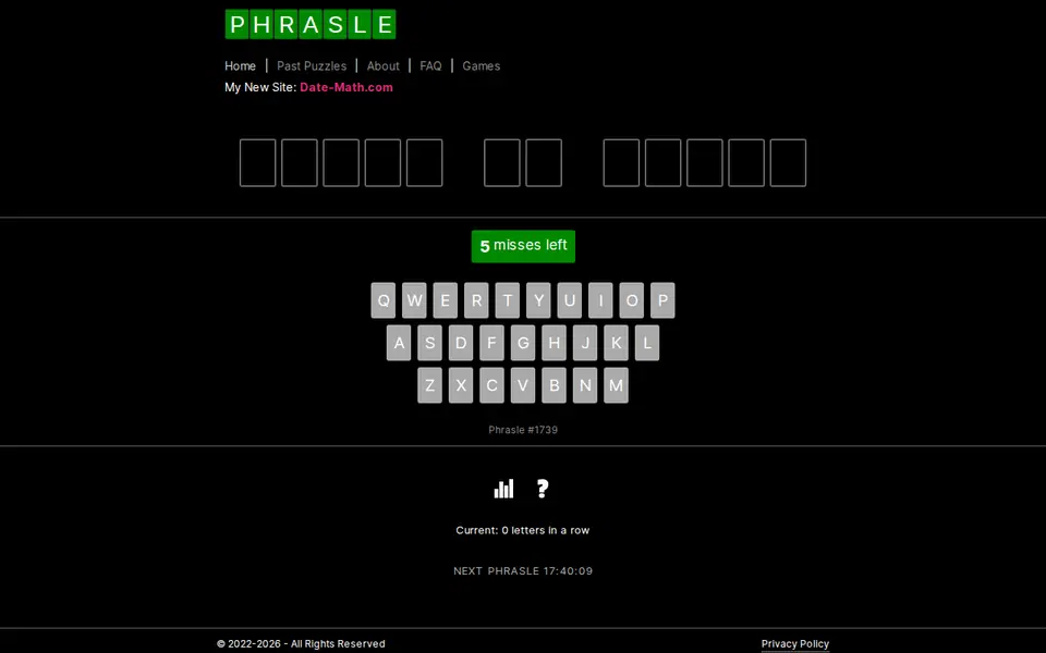 Screenshot of Phrasle
