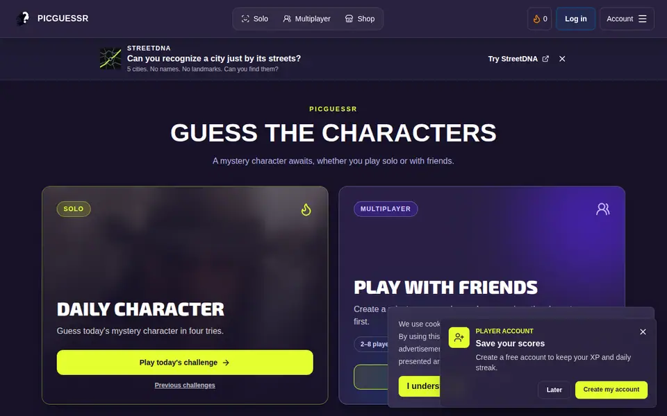 Screenshot of Picguessr