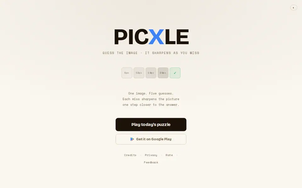 Screenshot of Picxle