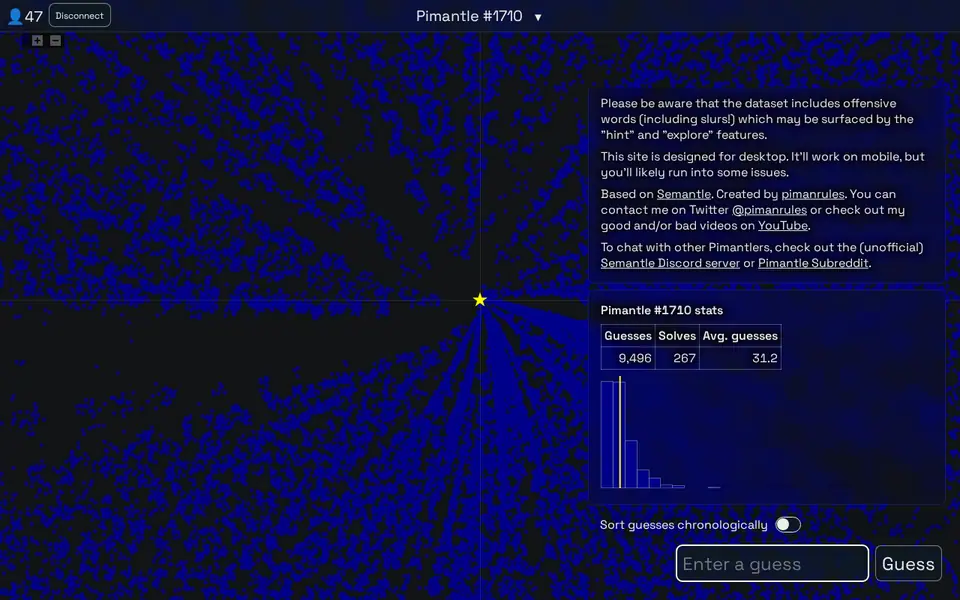 Screenshot of Pimantle