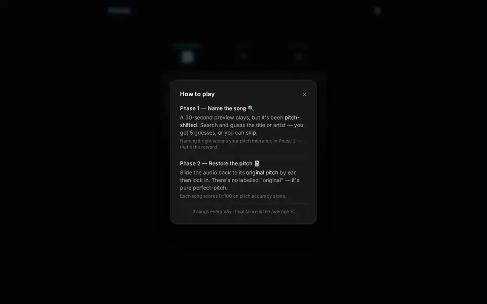 Screenshot of Pitchdle