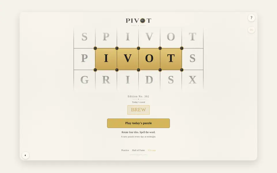 Screenshot of PIVOT