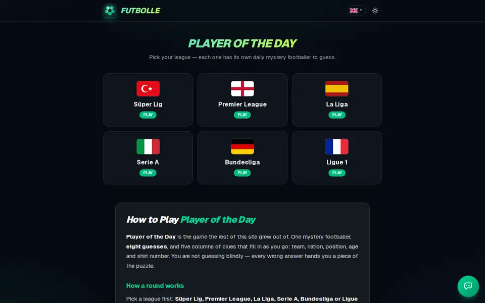 Screenshot of Player of the Day