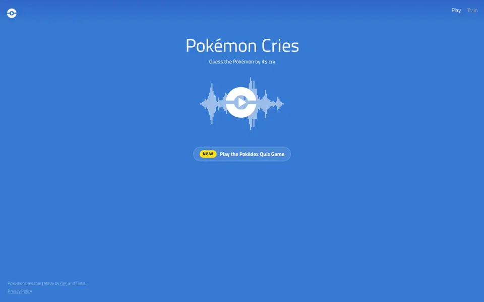 Screenshot of Pokémon Cries
