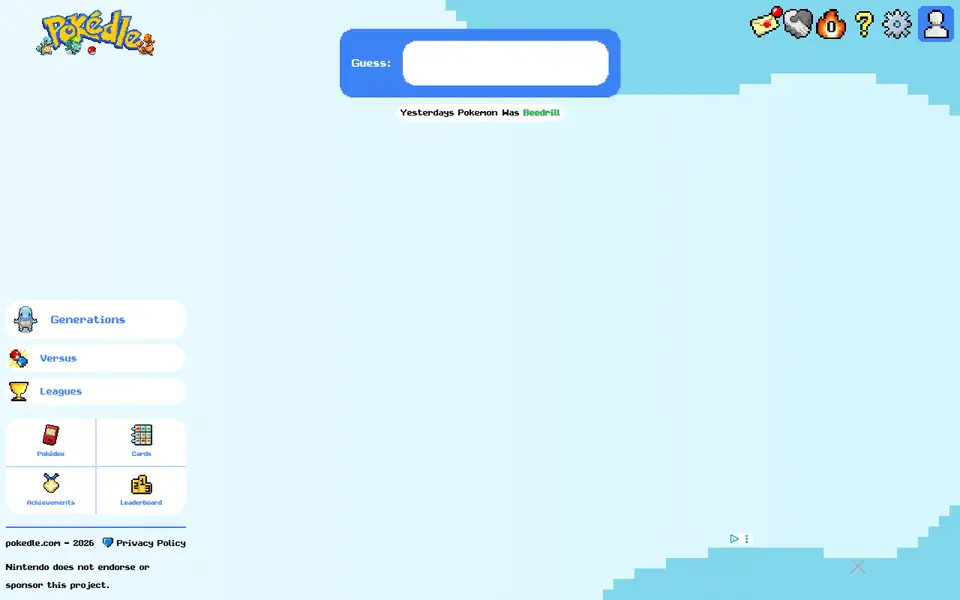 Screenshot of Pokedle.com