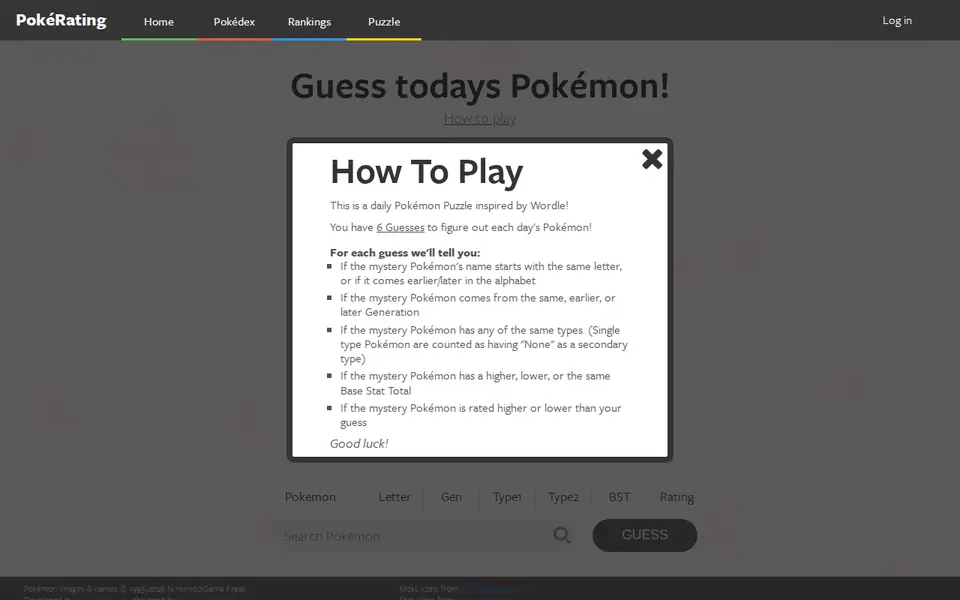 Screenshot of Pokerating