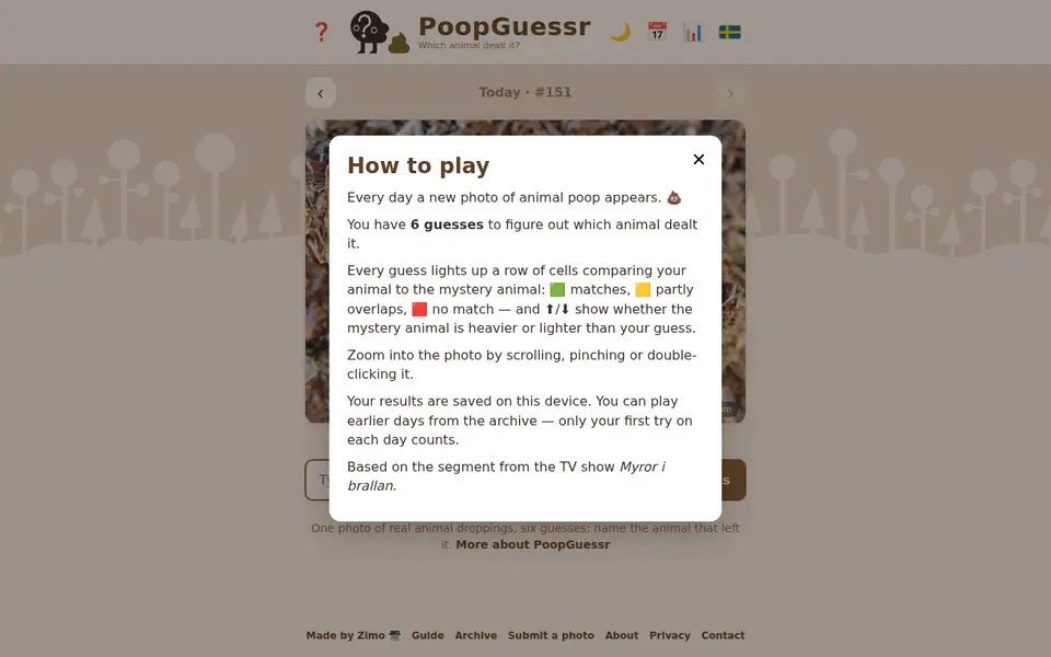 Screenshot of Poopguessr